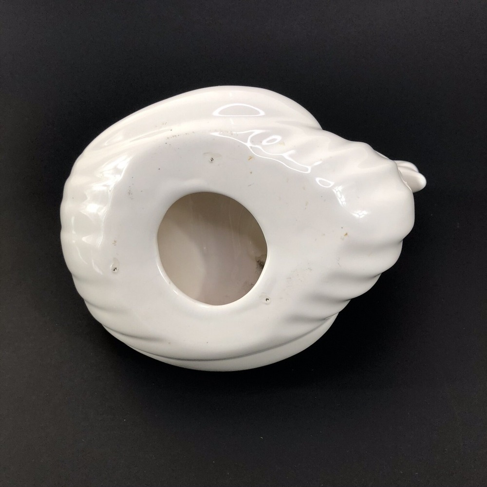 Vintage White Ceramic Swan Towel Holder Mid Century Bathroom Accessory - Picture 7 of 7